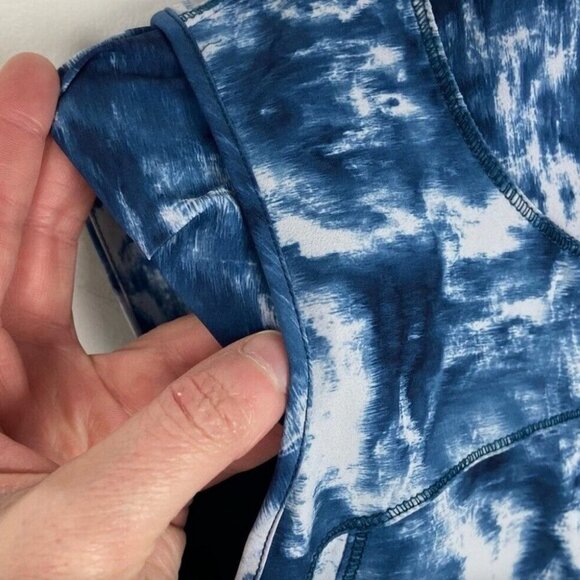 Lululemon Light Speed Running Vest Blue Tie Dye Size 2 Stretch Jacket Run Coat - Picture 10 of 11